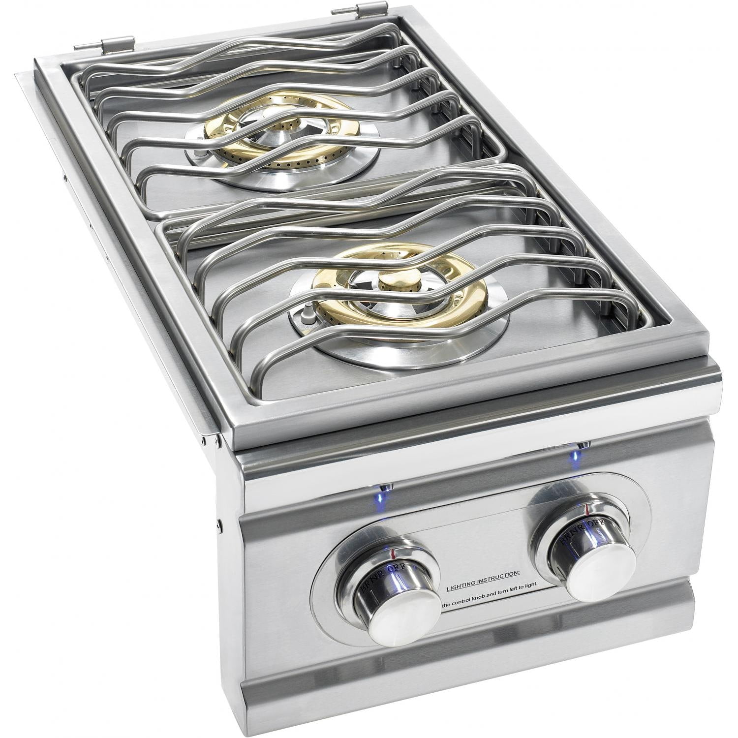 Stainless Steel Natural Gas Double Side Burner with LED Illumination