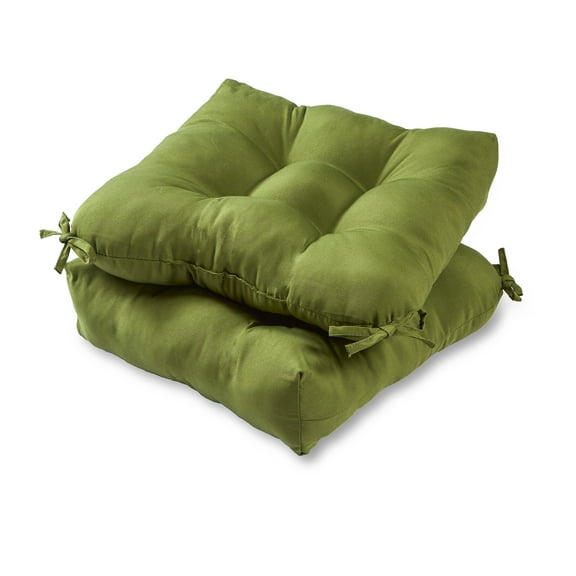 Summerside Green 20 in. Square Outdoor Tufted Seat Cushion (set of 2) by Greendale Home Fashions