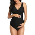 thumbnail image 1 of Summersunshine Maternity One Piece Swimwear Front Cross Pregnancy Swimsuit Bathing Suit Maternity Bikini Black L, 1 of 5
