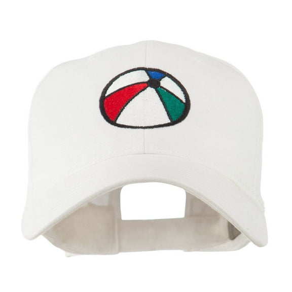 Summertime Beach Ball Embroidered Cap - White OSFM