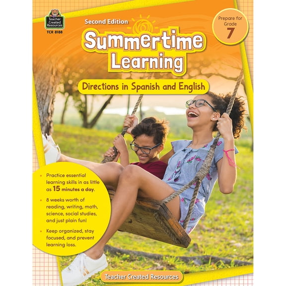 Teacher Created Resources Summertime Learning: English and Spanish Directions, Grade 7 Second Edition (Prep)