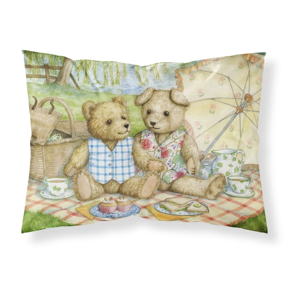 Summertime Teddy Bears Picnic Fabric Standard Pillowcase