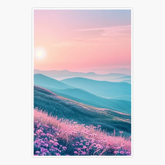 Summertime Vibes Beach Scene Coastal Design Sticker