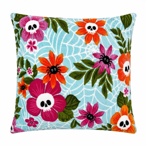 Summerween 18"x18" Plush Decorative Pillow, Floral