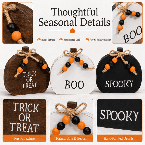 Summerween 3pc 4x6 Halloween Pumpkins Table Top Picture Frame Set Set Includes 3 Frames Featuring Pumpkin Halloween Design For Table Shelf Mantel