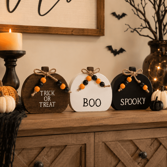 Summerween 3pc 4x6 Halloween Pumpkins Table Top Picture Frame Set Three Pumpkin Themed Frames Each Holding 4x6 Photo For Seasonal Display