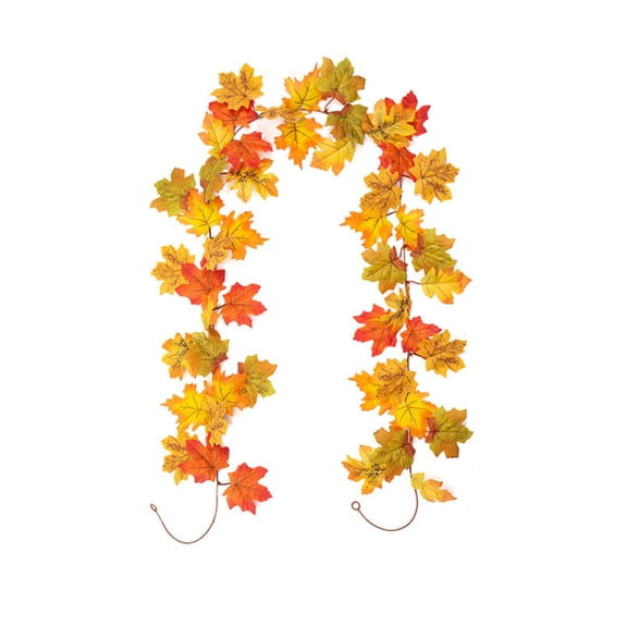 Summerween Artificial Maple Leaves Garland 5.7FT Fall Foliage Hanging Vine Fake Autumn Decor for Thanksgiving Harvest Party Farmhouse Fireplace Indoor Outdoor Decoration