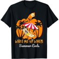 thumbnail image 1 of Summerween Beach Pumpkin Skeleton Funny Halloween Holiday T-Shirt, 1 of 3