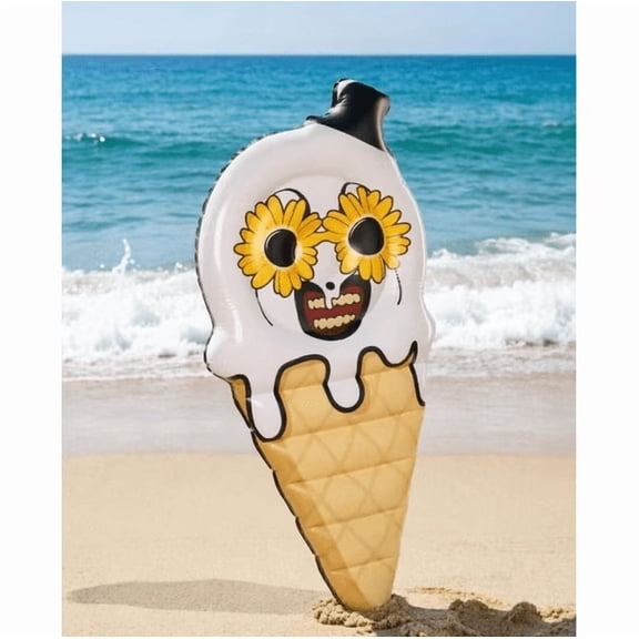 Summerween Clown Ice Cream Inflatable Pool Float Novelty Outdoor Water Accessory,Halloween Collectible Decorative, Ice Cream Dream Pool Float