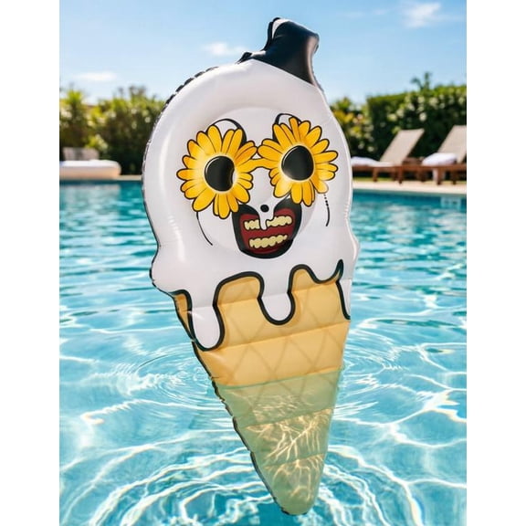 Summerween Clown Ice Cream Inflatable Pool Float Novelty Outdoor Water Accessory
