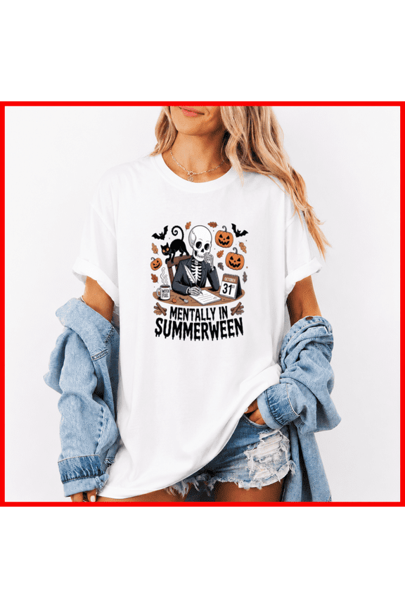 Summerween Creep Vibe Summer Halloween Creep Graphic Unisex T-Shirt, up to size 5XL
