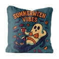 thumbnail image 1 of Summerween Decor Square Pillow Cover 18x18in, Retro Tropical Halloween Ghost Design Plush Throw Pillowcase, Comfort Couch Accent for Summerween Party Decorations, 1 of 7