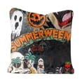 thumbnail image 1 of Summerween Decor Square Pillow Cover 18x18in, Retro Tropical Halloween Ghost Design Plush Throw Pillowcase, Comfort Couch Accent for Summerween Party Decorations, 1 of 7