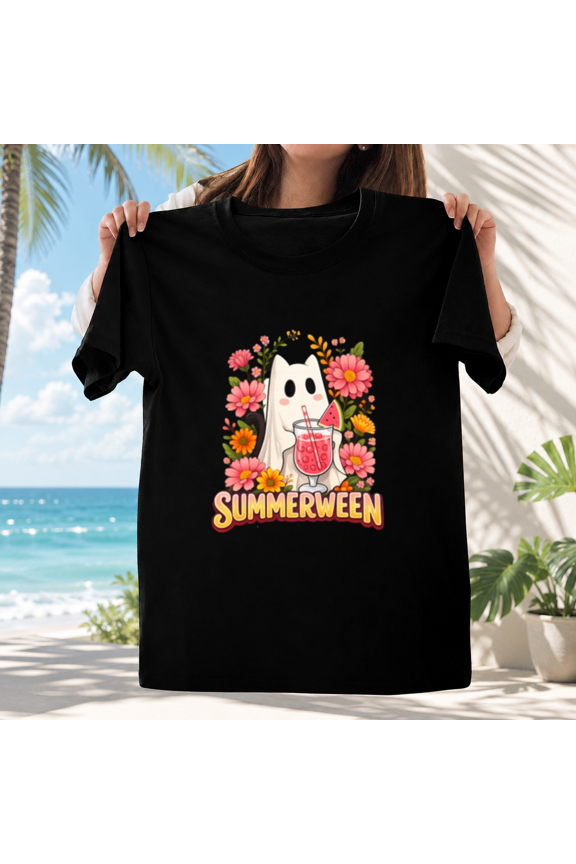 Summerween Funny Summer Halloween Creep Aesthetic Graphic Unisex T-ShirtPlus Size S–5XL Available