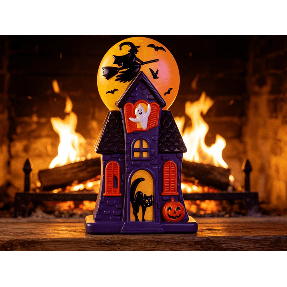 Summerween Haunted House Blow Mold Light Up Ornament, LED Lighted Halloween Haunted House Blow Mold Decor Ghost Cat Pumpkin Witch, Indoor Outdoor Halloween Yard Decor & Summerween Glowing Decorations