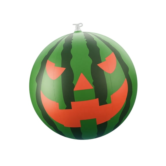 Summerween Outdoor Halloween Decorations 16in Watermelon Jack O Lantern Inflatable Beach Balls Pool Floats