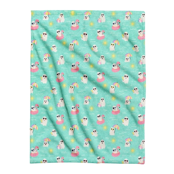 Summerween Oversize Super Soft Plush Throw Blanket – Halloween Bone Throw Blanket Summerween Bone Pattern Flannel, Halloween Decorations Cozy Throw for Couch Bed, Summer Patio Pool Halloween Throws