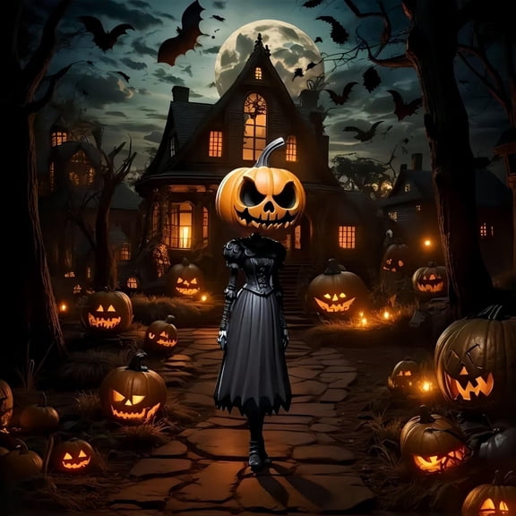 Summerween Pumpkin Witch, Gothic Desktop Sculptures With Jack-O-Lantern Tops, Detailed Resin Statues For Fireplace Mantels, Countertops And Kids Room Holiday Displays