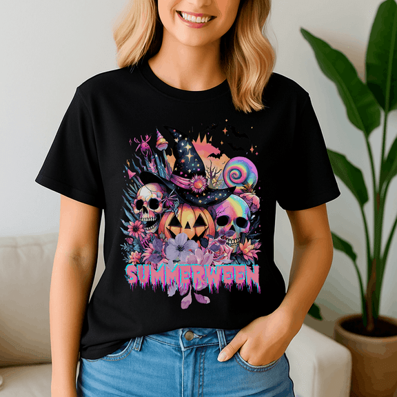 Summerween Shirt, Summer Halloween TShirt, Cute Spooky Ghost Tee, Halloween Shirt, Halloween Gift, Ghost Beach , Pumpkin Spooky Season ,Summerween Vibes