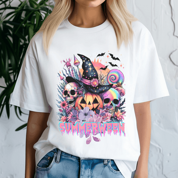 Summerween Shirt, Summer Halloween TShirt, Cute Spooky Ghost Tee, Halloween Shirt, Halloween Gift, Ghost Beach , Pumpkin Spooky Season ,Summerween Vibes