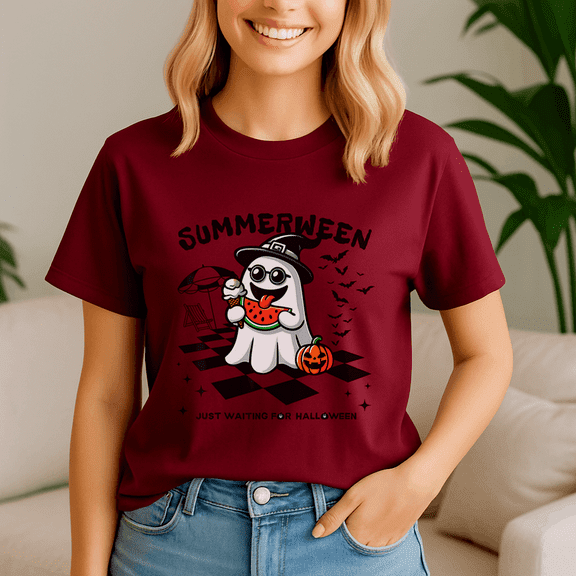 Summerween Shirt, Summer Halloween TShirt, Cute Spooky Ghost Tee, Halloween Shirt, Halloween Gift, Ghost Beach , Pumpkin Spooky Season ,Summerween Vibes