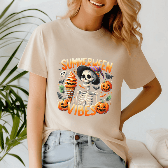 Summerween Shirt, Summer Halloween TShirt, Cute Spooky Ghost Tee, Halloween Shirt, Halloween Gift, Ghost Beach , Pumpkin Spooky Season ,Summerween Vibes