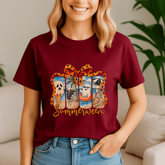 Summerween Shirt, Summer Halloween TShirt, Cute Spooky Ghost Tee, Halloween Shirt, Halloween Gift, Ghost Beach , Pumpkin Spooky Season ,Summerween Vibes