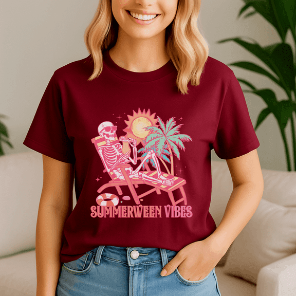 Summerween Shirt, Summer TShirt, Spooky Ghost Tee, Halloween Shirt, Halloween Gift, Ghost Beach , Pumpkin Spooky Season ,Summerween Vibes