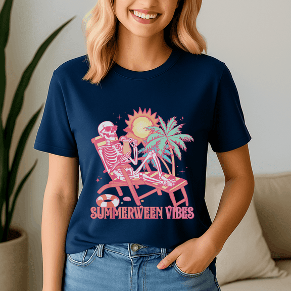 Summerween Shirt, Summer TShirt, Spooky Ghost Tee, Halloween Shirt, Halloween Gift, Ghost Beach , Pumpkin Spooky Season ,Summerween Vibes