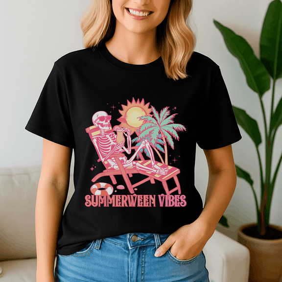 Summerween Shirt, Summer TShirt, Spooky Ghost Tee, Halloween Shirt, Halloween Gift, Ghost Beach , Pumpkin Spooky Season ,Summerween Vibes