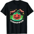 thumbnail image 1 of Summerween Summer Halloween Watermelon Pumpkin Vacation T-Shirt, 1 of 3