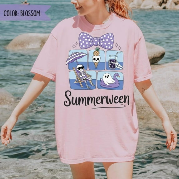 Summerween T-Shirt Cute Pastel Halloween Tee Spooky Summer Party Halloween Lover Halloweener Gift Shirt