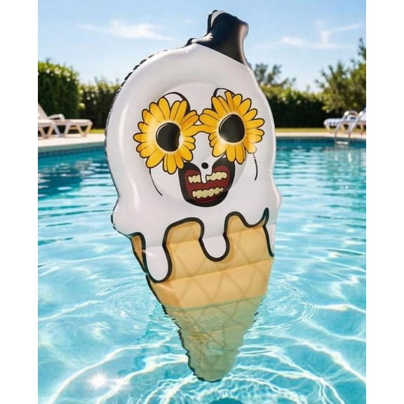 Summerween Terrifier Art Scary Clown Ice Cream Inflatable Pool Float Novelty Outdoor Water Accessory