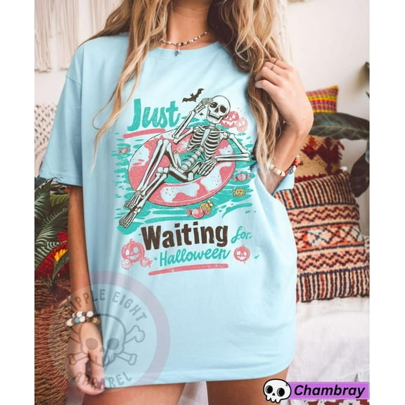 Summerween Tshirt, Summer Skeleton, Spooky Summer Tee, Vacation Shirt, Retro Summer, Girly Summer, Beach Vibes, Halloween Skeleton, Skeleton