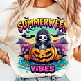 thumbnail image 1 of Summerween Vibe Watermelon Shirt, Ghost Beach Tee, Spooky Summer Vacation T-Shirt, Cute Girly Halloween Graphic Shirt, 1 of 5