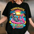 thumbnail image 1 of Summerween Vibes Shirt, Flamingo Spooky Halloween Summer T-shirt, Spooky Summer Shirt, Vacation Shirt, Retro summer Shirt, Beach Vibes TH070616, 1 of 5