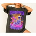 thumbnail image 1 of Summerween Vibes Shirt, Funny Skeleton Float Tee, Spooky Flamingo Pool T-Shirt, Creepy Ghost Pumpkin Top, Trendy Halloween in Summer Outfit, 1 of 5