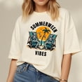 thumbnail image 1 of Summerween Vibes Shirt, On the Beach Tee, Spooky Summer T-Shirt, Halloween in July Graphic Shirt, Fun Sublimation Style, 1 of 5