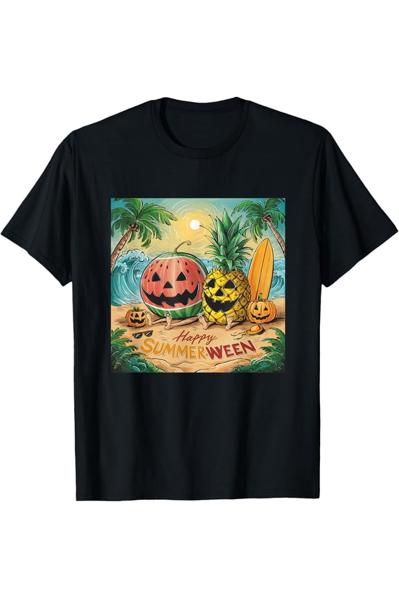 Summerween Watermelon Pineapple Beach Vibes T-Shirt