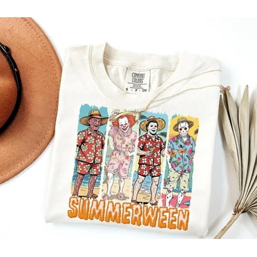 Summerween tshirt, Horror Characters tshirt, Funny Horror Summer tshirt, Horror's Vacation tshirt, Halloween tshirt, Summer tshirt, Retro Summer tshirt