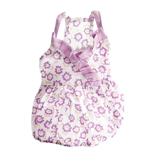 Summery Dog Dress: Floral Print on Soft Cotton Fabric for Small and Medium Pets