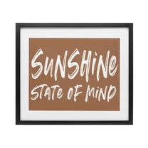 Summery Sunshine State Of Mind Black Framed Print Under Glass, design by Lettered and Lined