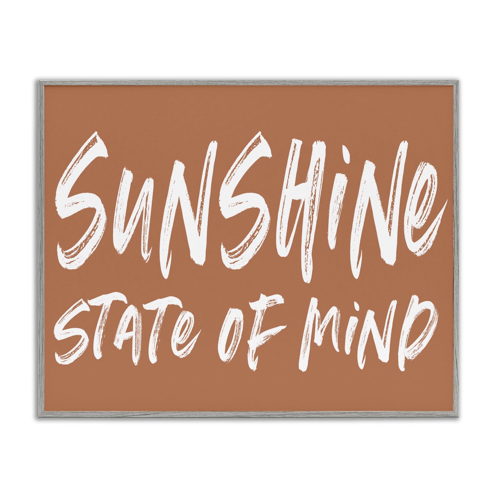 Summery Sunshine State Of Mind Gray Framed Giclee Art, design by Lettered and Lined