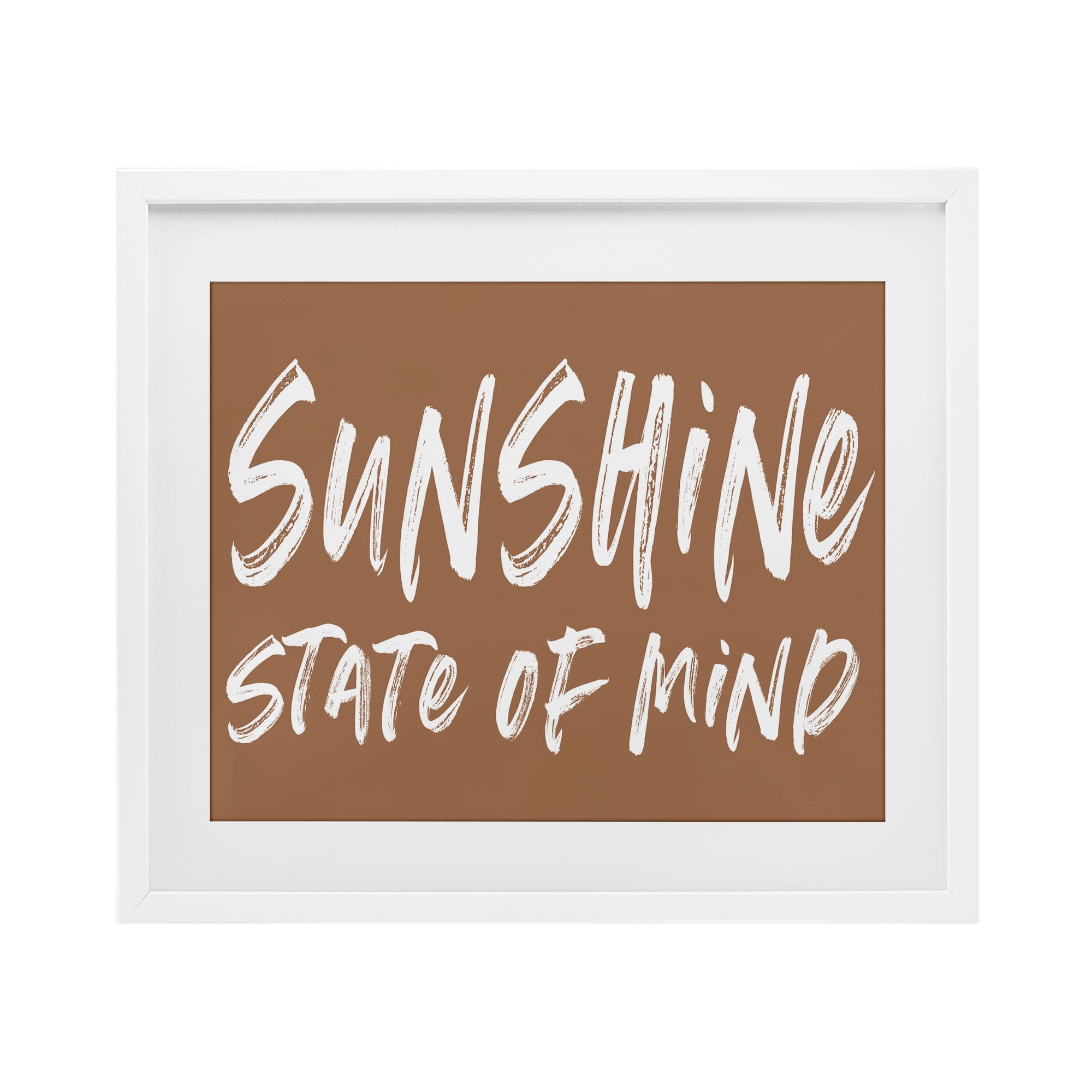 Summery Sunshine State Of Mind White Framed Print Under Glass, design by Lettered and Lined