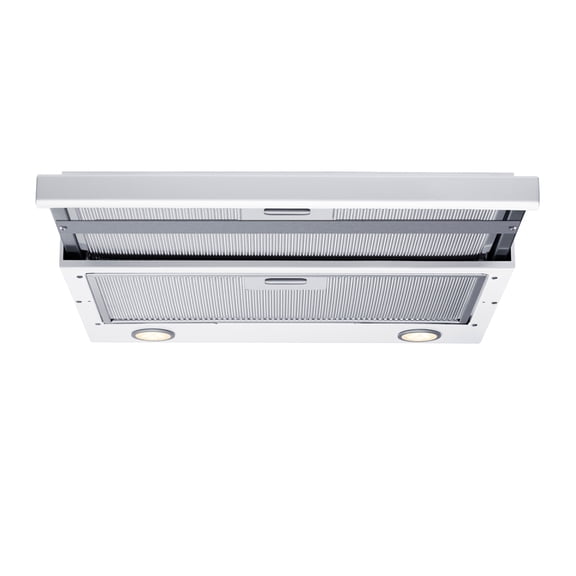 Summit 18 Inch Recirculating Range Hood, Retractable, ADA Compliant, White - HRTX18WADA Made in the USA