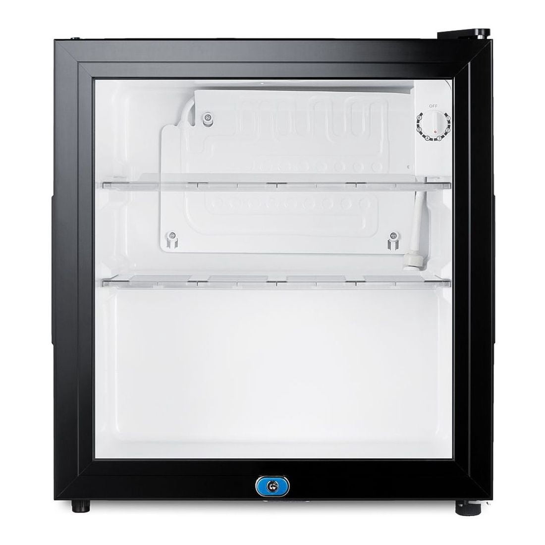 Summit 18" Wide Compact Minibar - Black/Glass Door