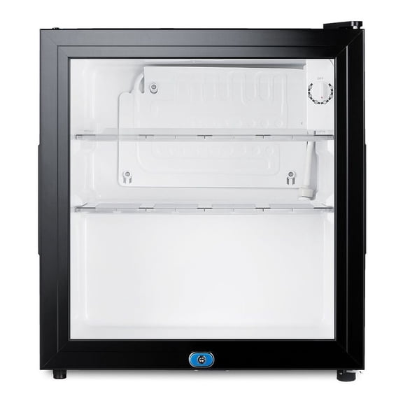 Summit 18" Wide Compact Minibar - Black/Glass Door