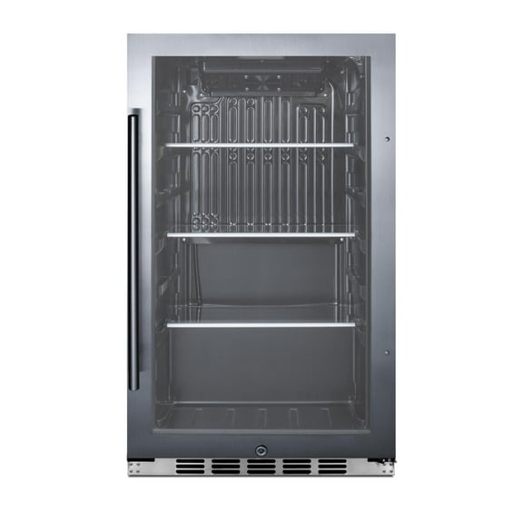 Summit 19-Inch 3.1 Cu. Ft. Shallow Depth Outdoor Compact Beverage Cooler - SCR1932BH34CSS
