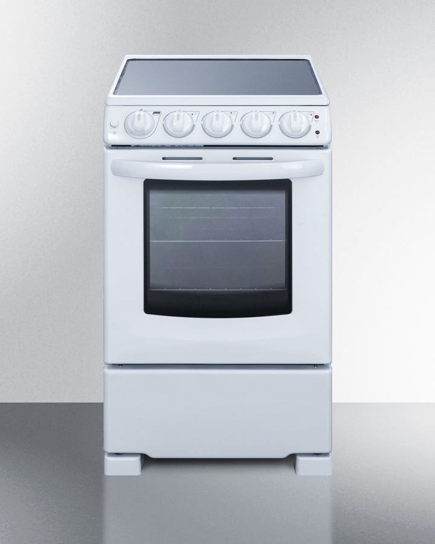 Summit 20" White Electric Built-In Range with 4 Burners