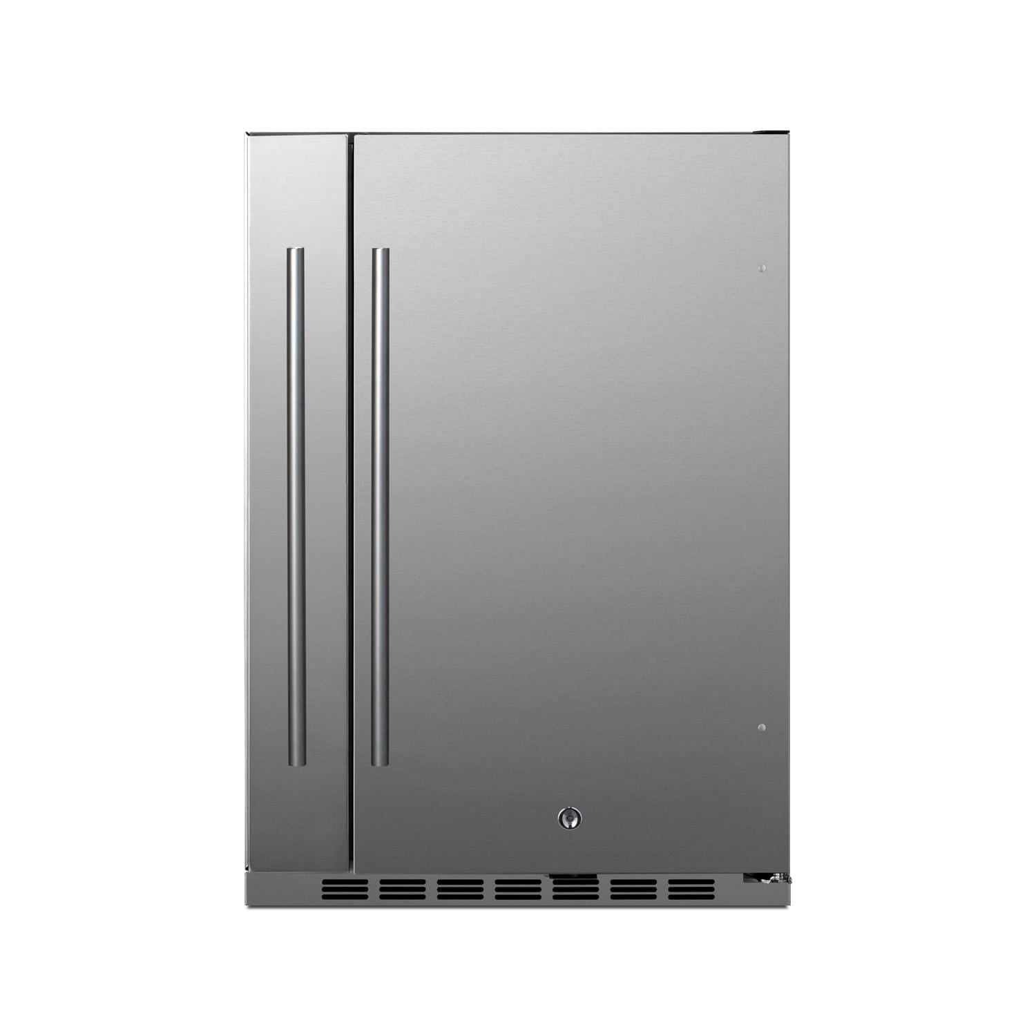 Summit 24-Inch 3.1 Cu. Ft. Shallow Depth Outdoor Compact Refrigerator W/ Slide-Out Storage Compartment - BCR19924